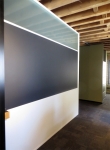 Flex series wall with integrated chalkboard and white wall trim #0268