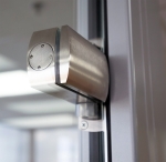 Metal door hinge for glass doors detail #0417