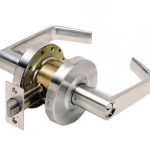 Standard duty steel coated cylindrical door locking leverset non-handed #0317