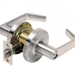Standard duty steel coated cylindrical door locking leverset non-handed #0317