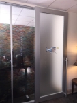 Aluminum Frame door with frosted glass insert Flex Series interior walls #1052
