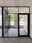Black aluminum frame Flex-Series full-height glass offices #1635