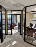 Black frame glass offices multi segmented walls - Flex Series #1641