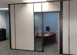 Corporate Solid Wall Panel Offices with Glass Sidelight #1544