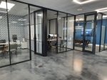 Demountable wall offices with glass fronts and fabric side walls #1614