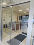 All glass double swing doors - Credit Union Installation #1523