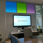 Flex Series Conference Room (Monitor Mount to Fabric Wall) Designer Window Film Glass Clerestory #1135