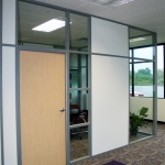 Glass and Solid panel Corner Office with Sidelight #0178