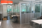 Flex Series Modular Laminate and Glass Freestanding Offices #1566