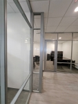 Flex Series field-fit demountable glass wall offices #1651