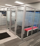 Freestanding Glass Vestible - Flex Series Demountable Walls #1153