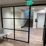 Glass wall with black aluminum finish Flex Series #1645
