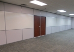 Integrated whiteboard wall with wood double doors - Flex Series #1073