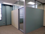 Solid panel office with clerestory & aluminum framed glass door #0225