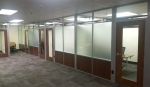 NxtWall solid base frosted film clear glass clerestory walls #1199