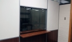 Sliding glass teller window with mounted transaction top #1200