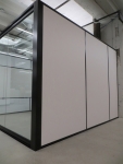 Solid Vinyl-wrapped Gypsum walls with Freestanding View Series Glass Front #1078
