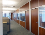 Solid panel interior walls with glass and solid matching doors #0226