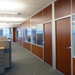 Solid panel interior walls with glass and solid matching doors #0226