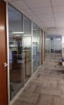 Anodized glass offices with veneer swing doors #0617