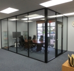 Black aluminum and glass conference room #0374