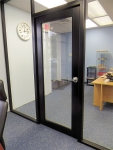 Custom black door with black glazing bead - Flex series movable walls #0377