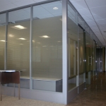 Demountable glass walls with power raceway #0651
