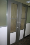 Double sliding barn doors with aluminum frame #0334