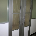 Double sliding barn doors with aluminum frame #0334