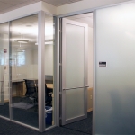 Flex Series - Glass Office Fronts with Frosted Glazing in Anodized Finish #0029