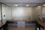 Flex series architectural walls with privacy film #0652