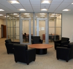 Glass offices with aluminum framed doors  #0569