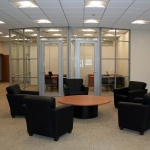 Glass offices with aluminum framed doors  #0569