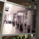 Detail of image transposed onto glass wall panel #0443