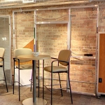 In between glass venetian blinds - skeleton wall - and 4-inch wall NxtWall displays #1031