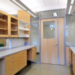 University laboratory with double swing door and extended door opening #0636