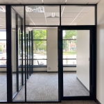 Black aluminum frame Flex-Series full-height glass offices #1635