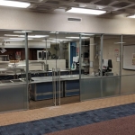 Cafeteria demountable walls frosted film glass with clear tempered glass #1207