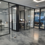 Demountable wall offices with glass fronts and fabric side walls #1614