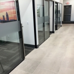 Glass Wall Offices - Flex Series with Black Frame Color #1526