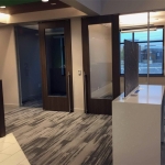 Wood frame glass door offices financial institution installation - Flex Series #1180