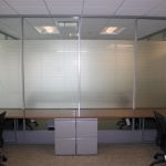 Flex series architectural walls with privacy film #0652