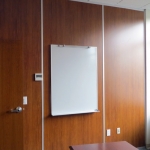 Solid wood panel walls with mounted whiteboard #0345