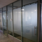 Flex series walls with glass sliding doors and power option #0655
