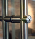 Locking barpull detail - door hardware #0554