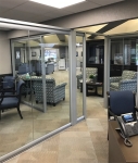 Architectural glass offices freestanding wall installation at Bank #1215