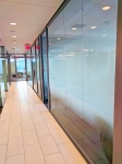 Glass office walls with applied decorative window film #0935
