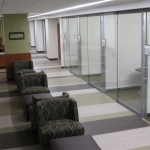 Floor to ceiling glass walls with sliding frameless glass doors #0286