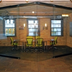 NxtWall field-fit View series conference room with double sliding glass doors #0470