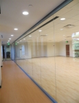 Center mount butt-joint glass wall multipurpose room #0289